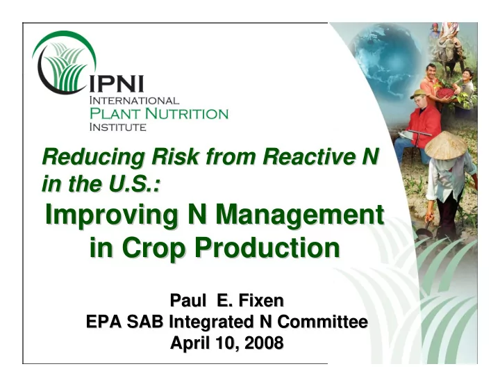 improving n management improving n management in crop