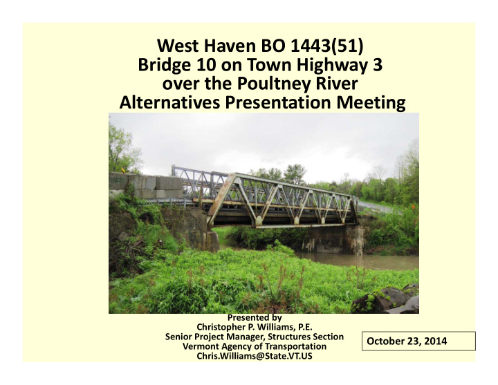 west haven bo 1443 51 bridge 10 on town highway 3 over