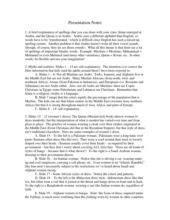 presentation notes