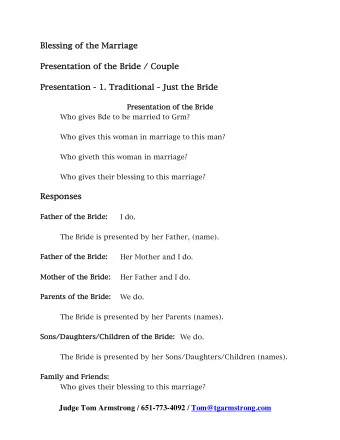 Judge Tom Armstrong / 651-773-4092 / Tom@tgarmstrong.com  2  Re  Respon  ponde  der: r:  Her family