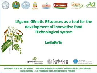 LEgume GEnetic REsources as a tool for the  development of innovative food  TEchnological system