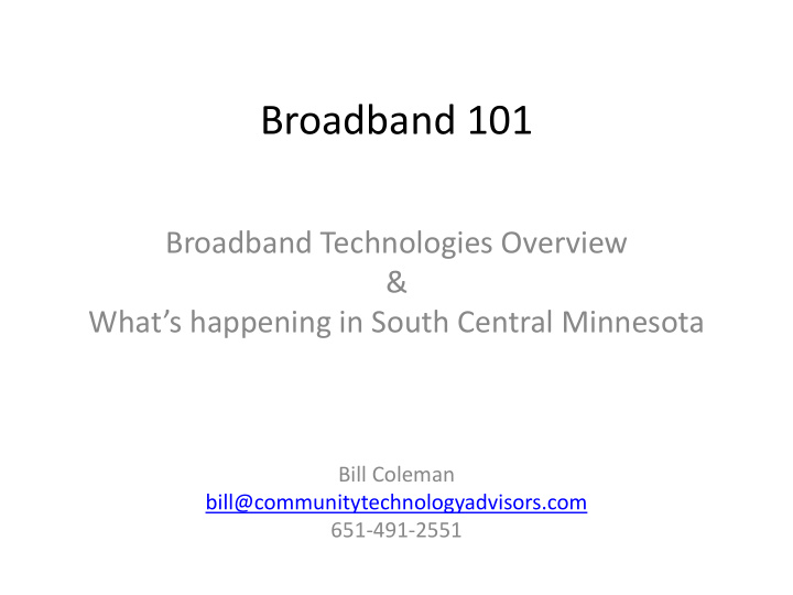 broadband 101