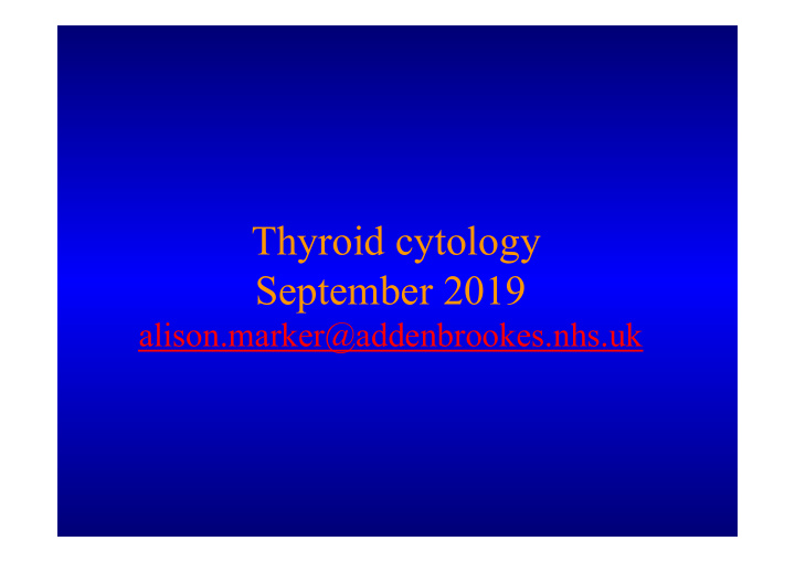 thyroid cytology september 2019