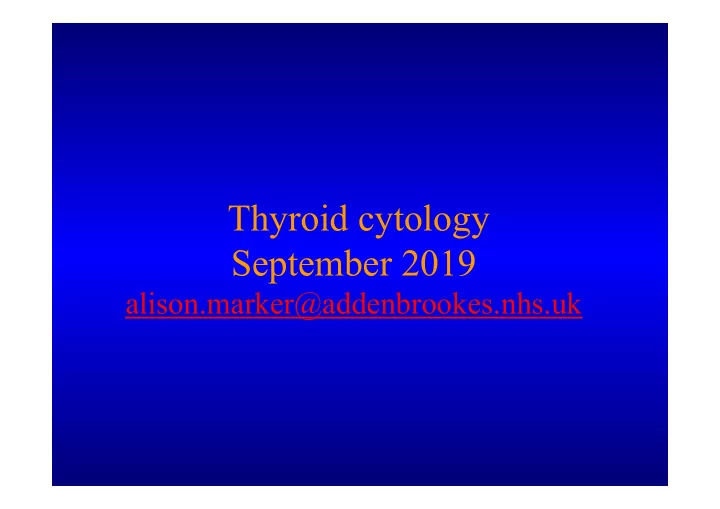 thyroid cytology september 2019