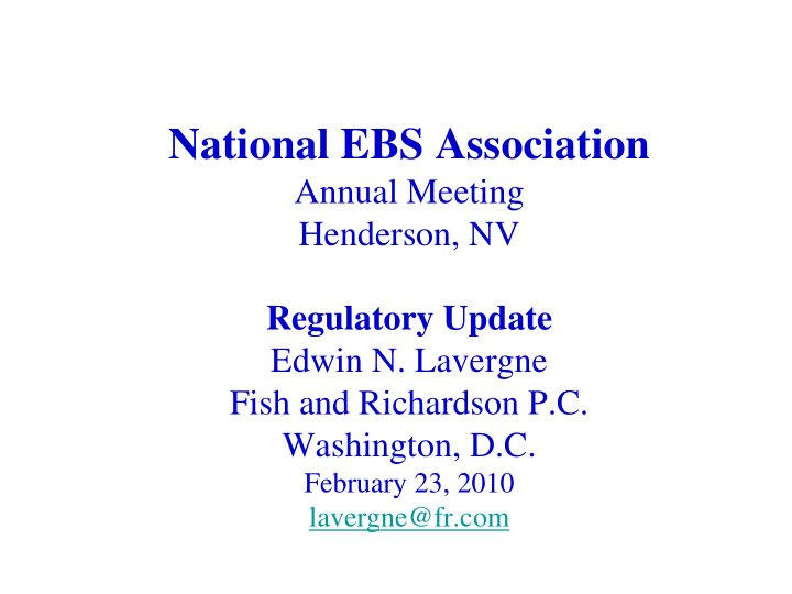 national ebs association