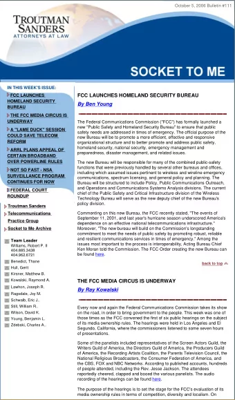 IN THIS WEEK'S ISSUE:  FCC LAUNCHES  FCC LAUNCHES HOMELAND SECURITY BUREAU  HOMELAND SECURITY  By