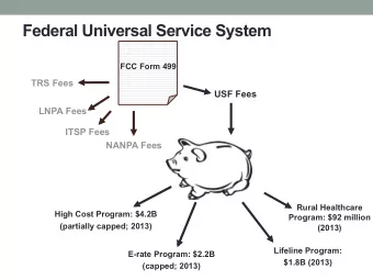 Federal Universal Service System  FCC Form 499  TRS Fees  USF Fees  LNPA Fees  ITSP Fees  NANPA