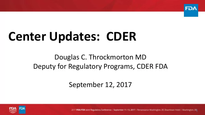 center updates cder