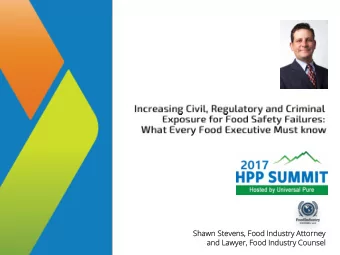 Shawn Steven  ens, Food  od Industry  ry Attorn  orney  ey  and Lawyer,  r, Food  d Industry  ry