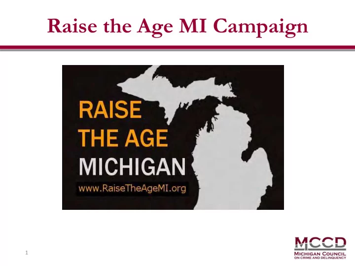 raise the age mi campaign