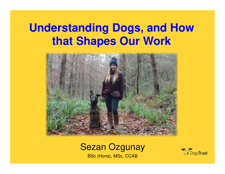 understanding dogs and how that shapes our work