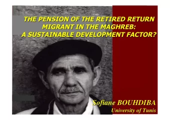 Sofiane BOUHDIBA  BOUHDIBA  Sofiane  University of  of Tunis  Tunis  University  Migration from