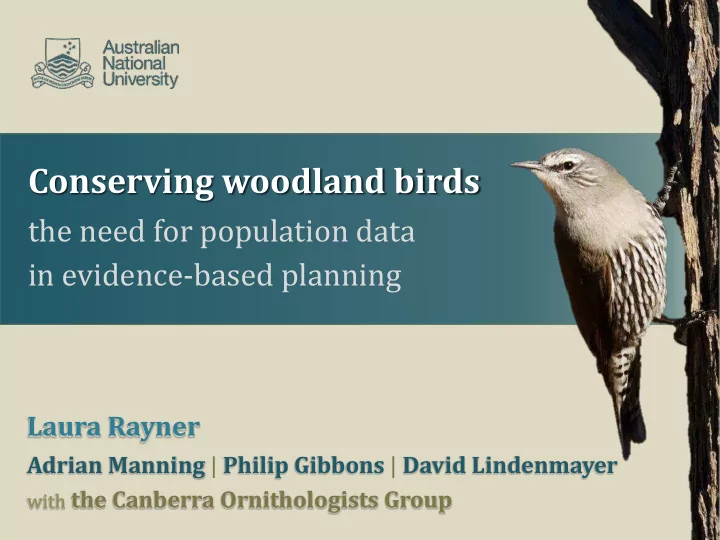 conserving woodland birds