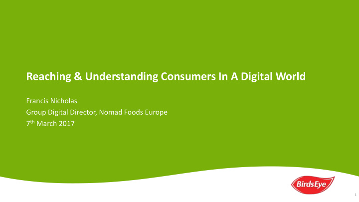 reaching amp understanding consumers in a digital world