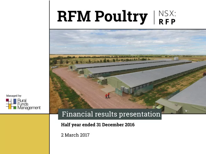 financial results presentation