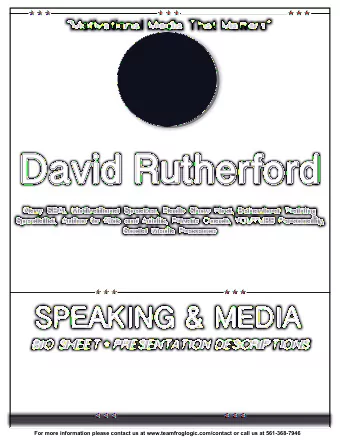 David Rutherford  Navy SEAL Motivational Speaker, Radio Show Host, Behavioral Training  Specialist,