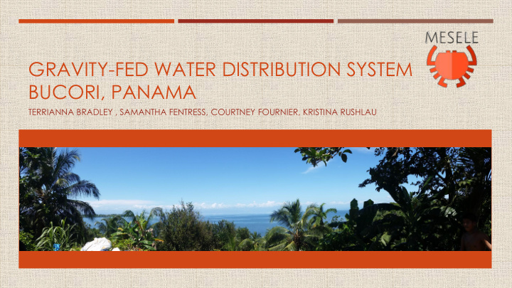 gravity fed water distribution system bucori panama