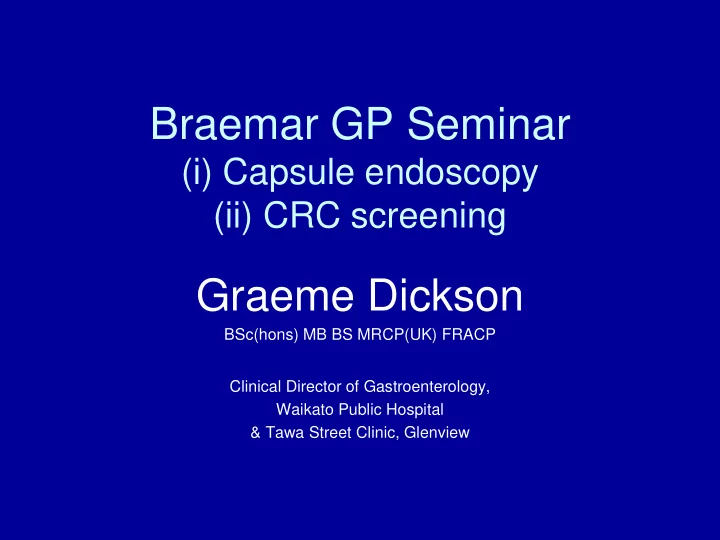 braemar gp seminar