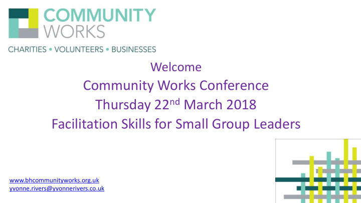 community works conference thursday 22 nd march 2018