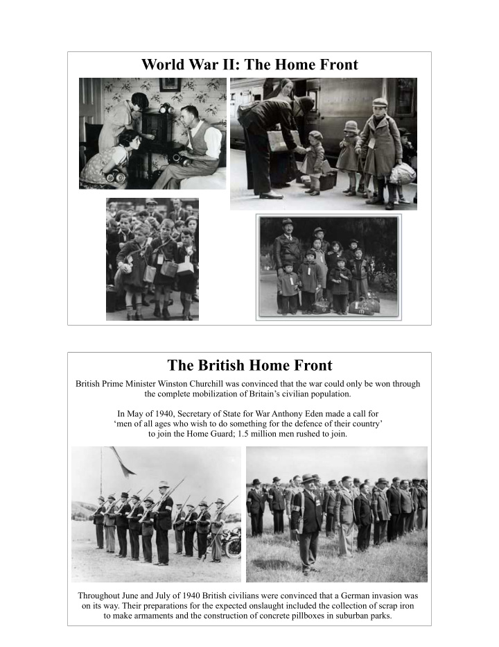 world war ii the home front the british home front
