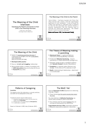 The Meaning of the Child  others because they carried a particular psychological  significance to