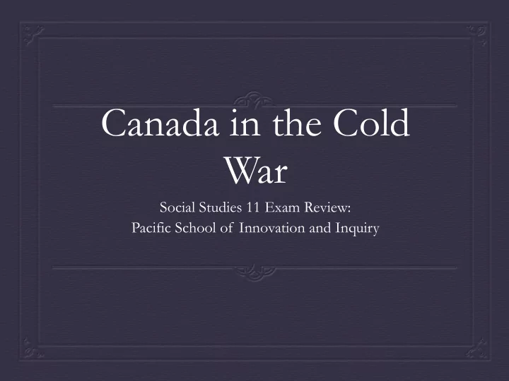 canada in the cold war