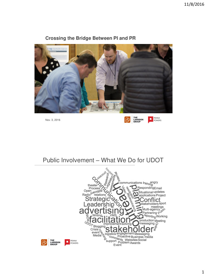 public involvement what we do for udot