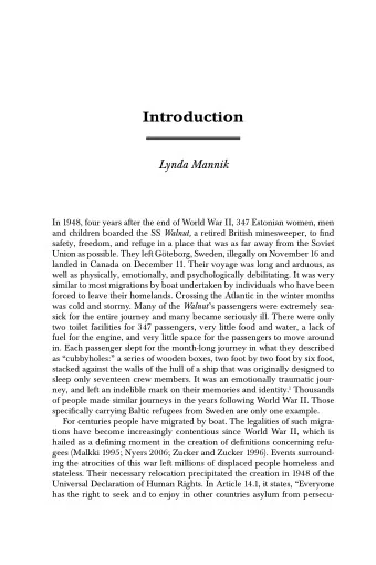 Introduction  Lynda Mannik andchildrenboardedtheSS Walnut,