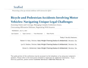Bicycle and Pedestrian Accidents Involving Motor  Vehicles: Navigating Unique Legal Challenges