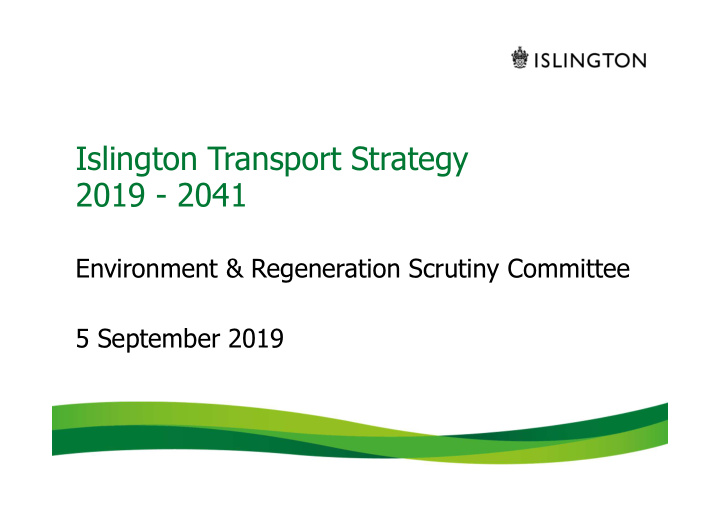 islington transport strategy 2019 2041