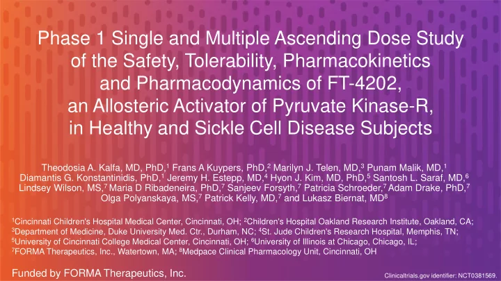 of the safety tolerability pharmacokinetics