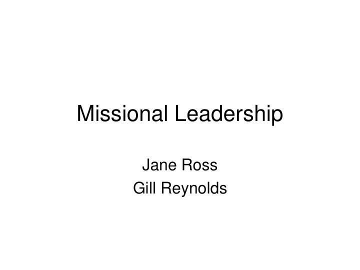 missional leadership