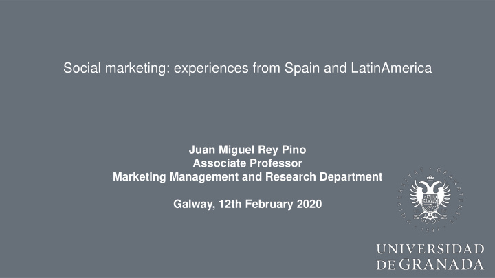social marketing experiences from spain and latinamerica
