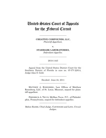 United States Court of Appeals  for the Federal Circuit  __________________________  CREATIVE