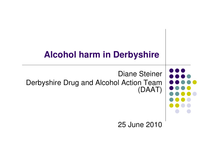 alcohol harm in derbyshire