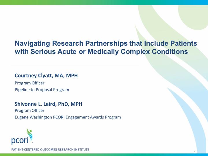 navigating research partnerships that include patients