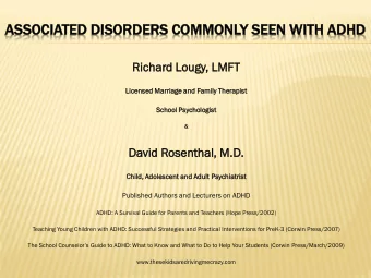 Richar  ard Lougy  gy,  , LMFT  Licen  ensed  sed Marriage  iage and Fami  mily  ly Ther  erapist