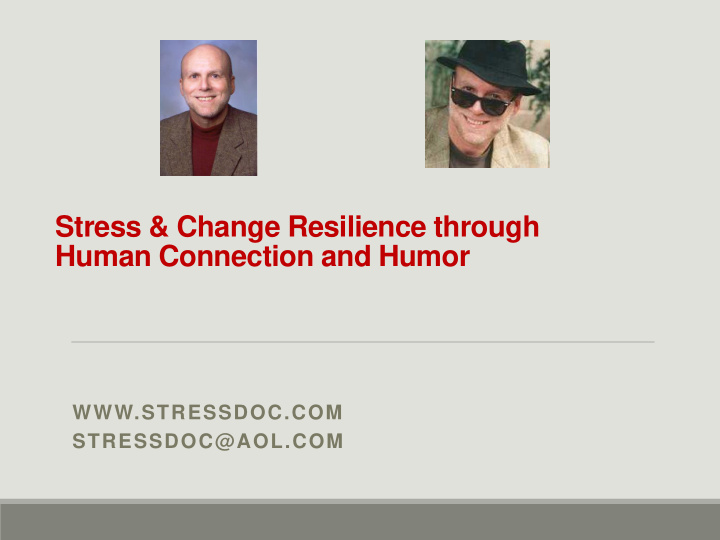 stress amp change resilience through human connection and