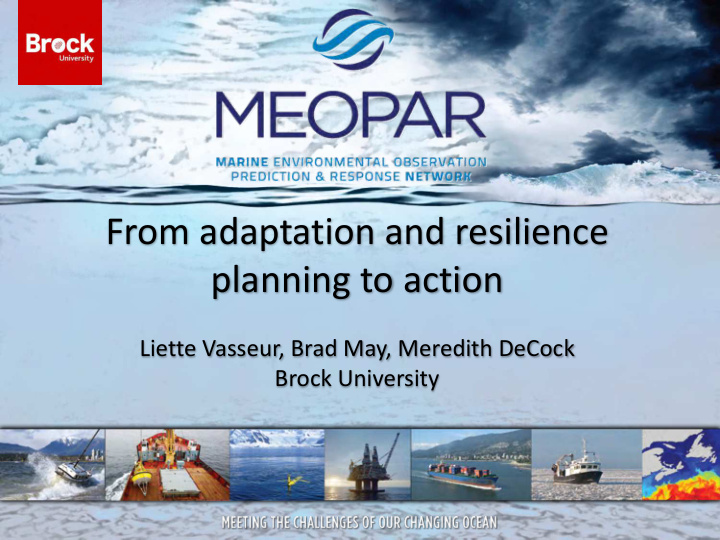 from aptation and resilience planning to tion