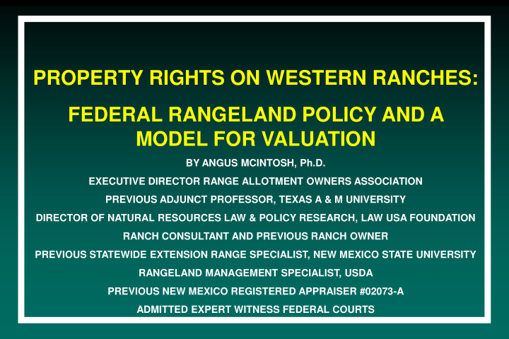 property rights on western ranches