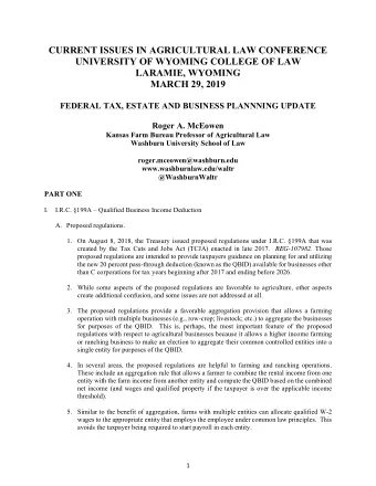 CURRENT ISSUES IN AGRICULTURAL LAW CONFERENCE  UNIVERSITY OF WYOMING COLLEGE OF LAW  LARAMIE,