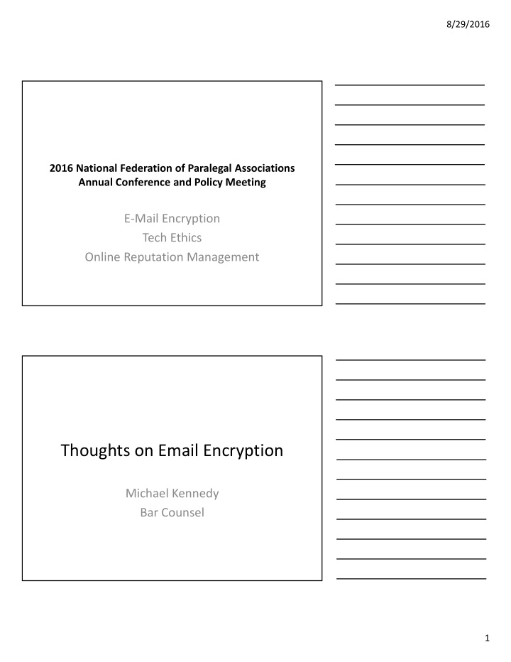 thoughts on email encryption