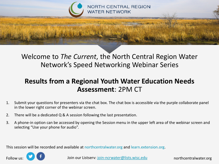 welcome to the current the north central region water