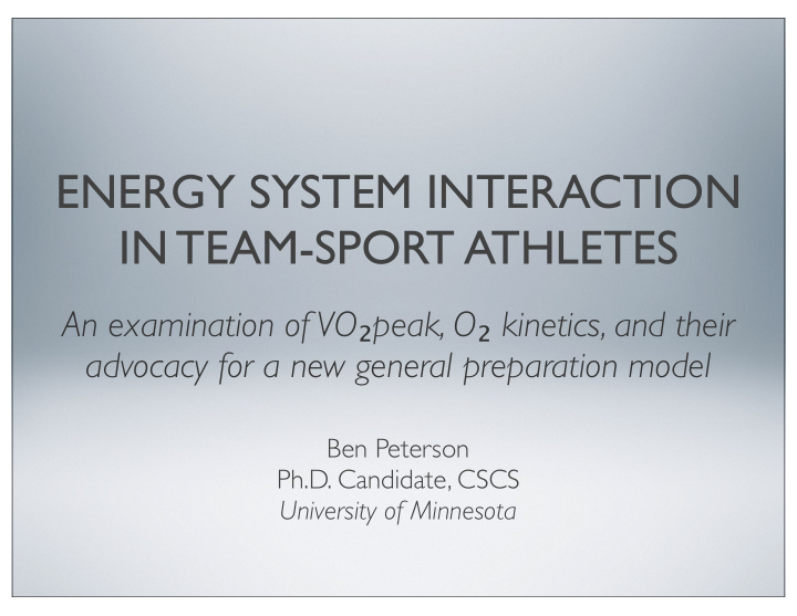 energy system interaction in team sport athletes