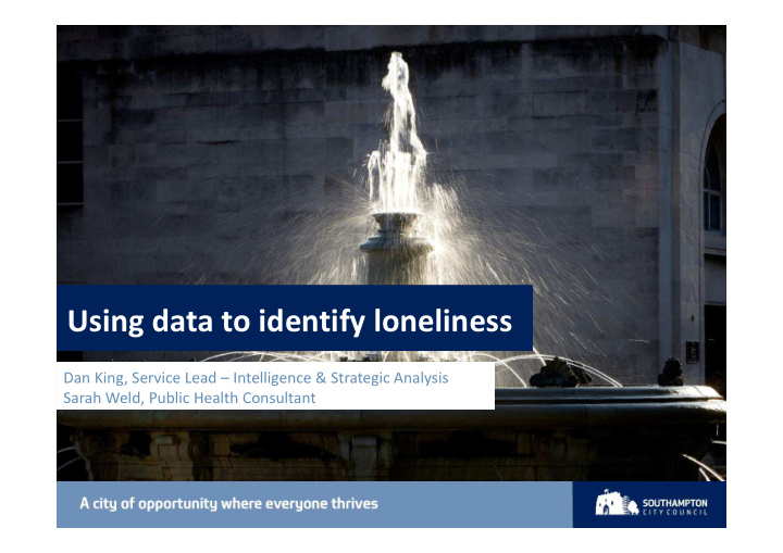 using data to identify loneliness