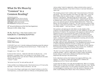 What  Do  We  Mean  by      various authors books for adoption by colleges and