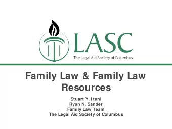Family Law &amp; Family Law  Resources  Stuart Y. I tani  Ryan N. Sander  Family Law Team  The