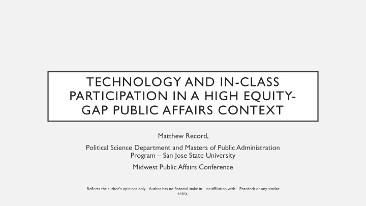 participation in a high equity