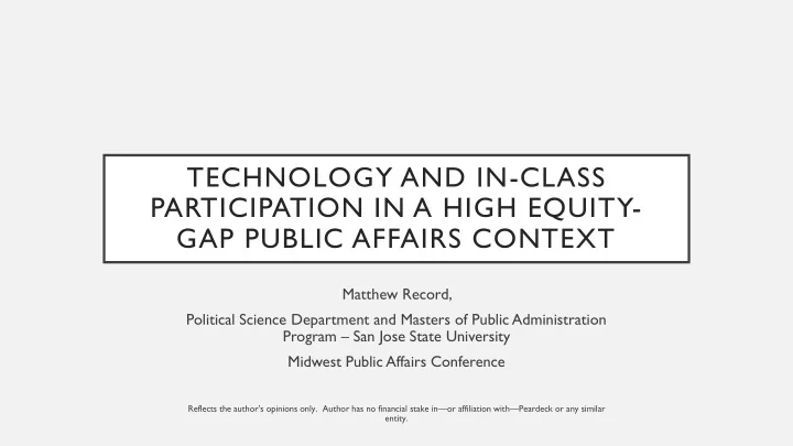 participation in a high equity