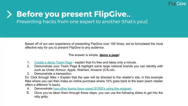 before you present flipgive